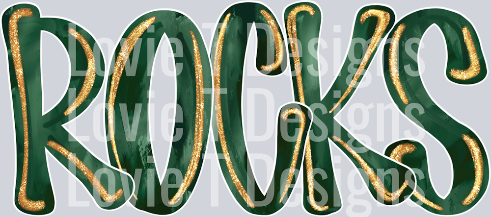 ROCKS DARK GREEN GLITZZY