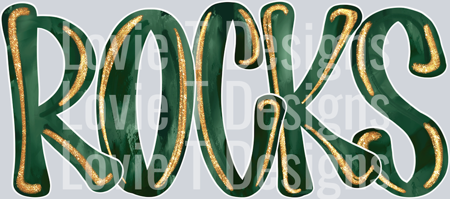 ROCKS DARK GREEN GLITZZY