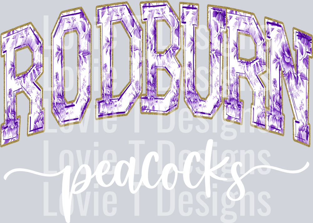 RODBURN PEACOCKS PURPLE TOILE