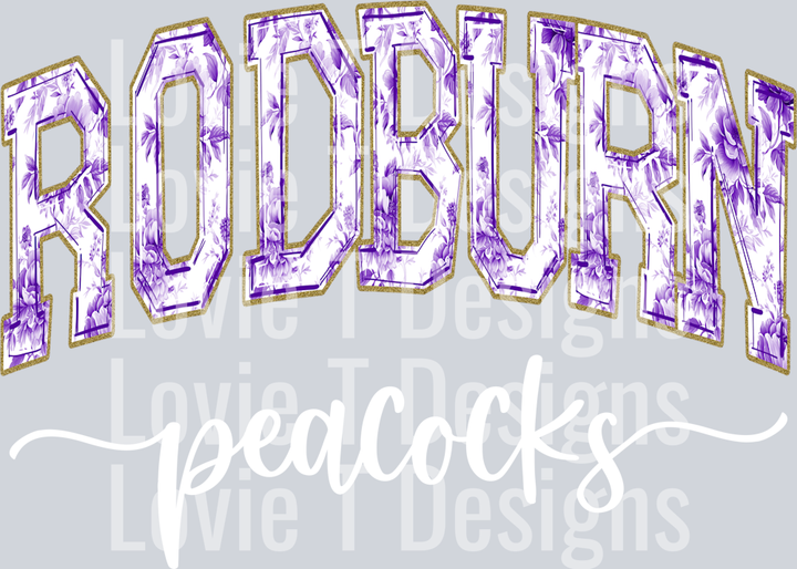 RODBURN PEACOCKS PURPLE TOILE