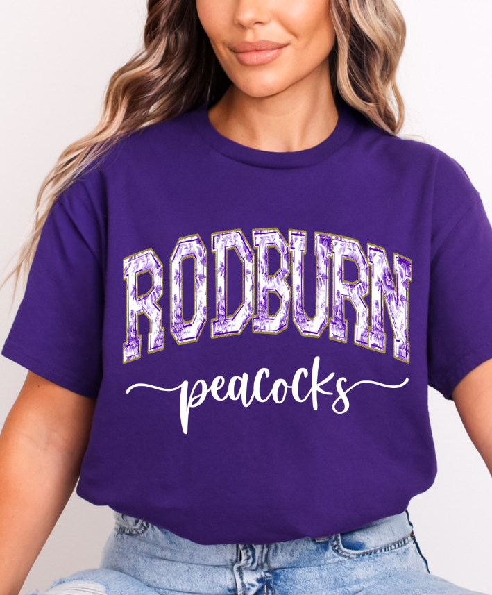 RODBURN PEACOCKS PURPLE TOILE