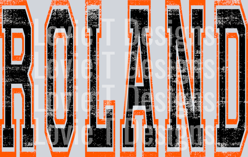 ROLAND BLACK AND ORANGE GRUNGE MASCOT