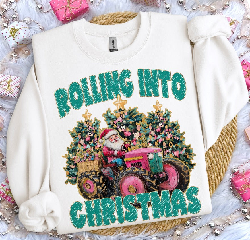Rolling Into Christmas DTF transfer design – image 1