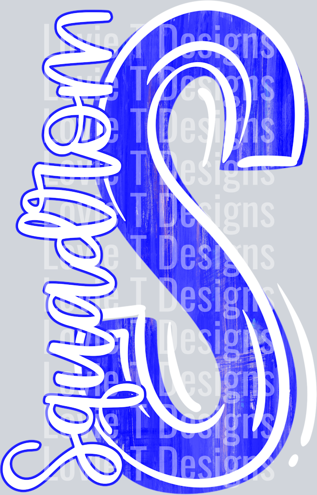 ROYAL BLUE AND WHITE S SQUADRON PAINTED LETTER