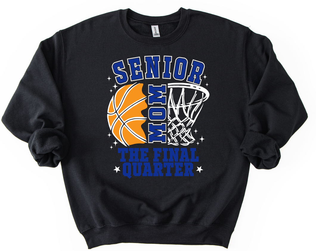 ROYAL BLUE AND WHITE SENIOR MOM BASKETBALL