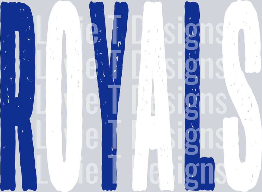 ROYALS ROYAL BLUE AND WHITE OVERSIZED GRUNGE MASCOT