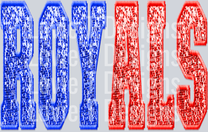 ROYALS SPLIT SEQUIN ROYAL AND RED