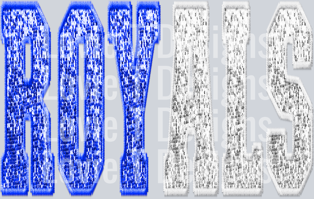 ROYALS SPLIT SEQUIN ROYAL AND WHITE