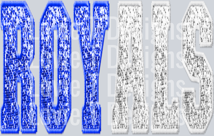 ROYALS SPLIT SEQUIN ROYAL AND WHITE