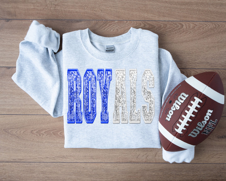 ROYALS SPLIT SEQUIN ROYAL AND WHITE