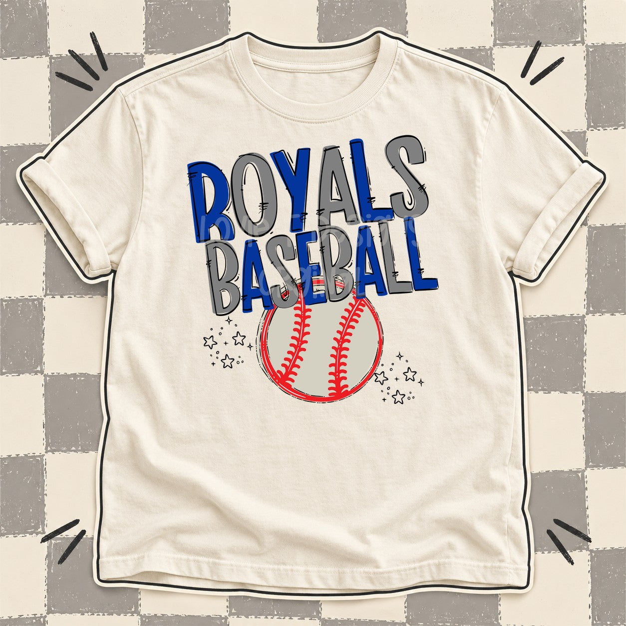 Team Go Baseball Mascots Royals Royal Blue Gray design
