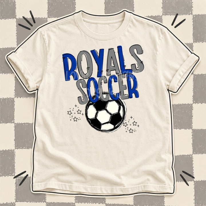Royals Royal Blue Gray Team Go Soccer Mascots DTF transfer mockup