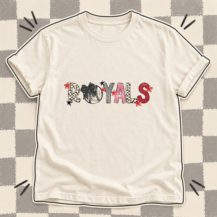 Royals Mixed Doodle Baseball Mascots – Stitched Ballpark DTF transfer mockup