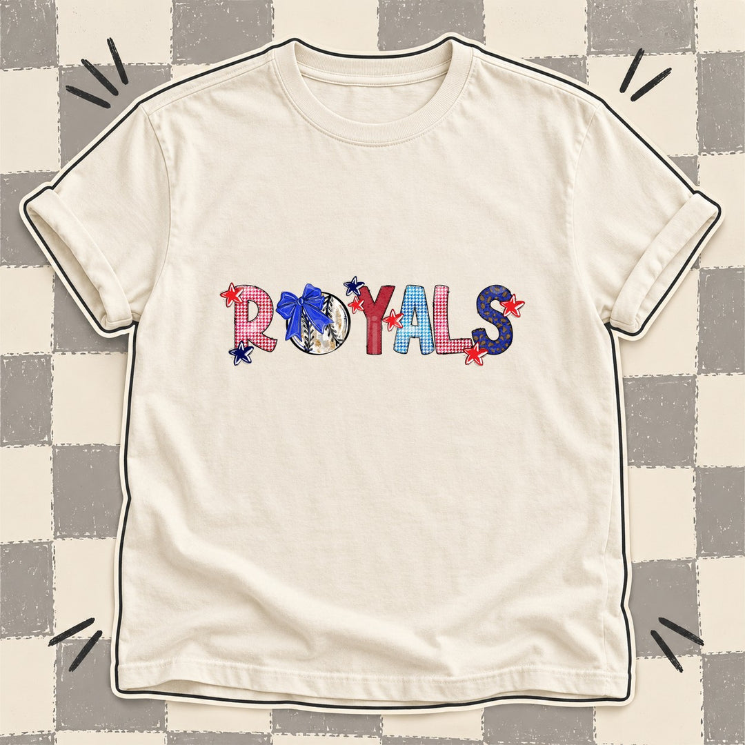 Royals Mixed Doodle Baseball Mascots – Red and Royal DTF transfer mockup