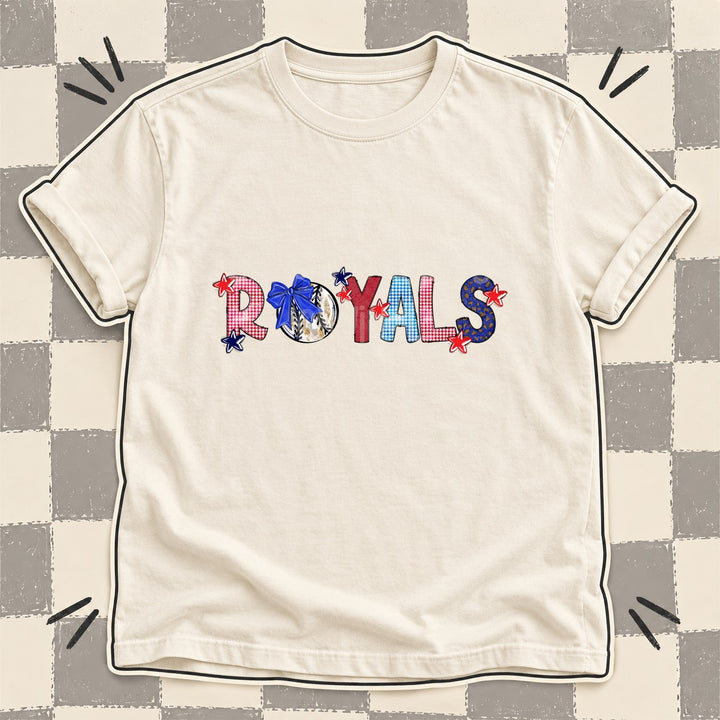 Royals Mixed Doodle Baseball Mascots – Red and Royal DTF transfer mockup