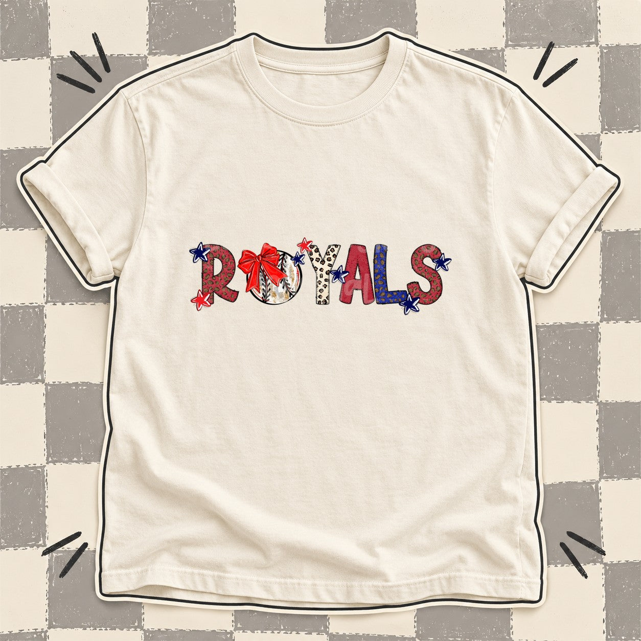 Mixed Doodle Baseball Mascots – Leopard Red Navy Royals design