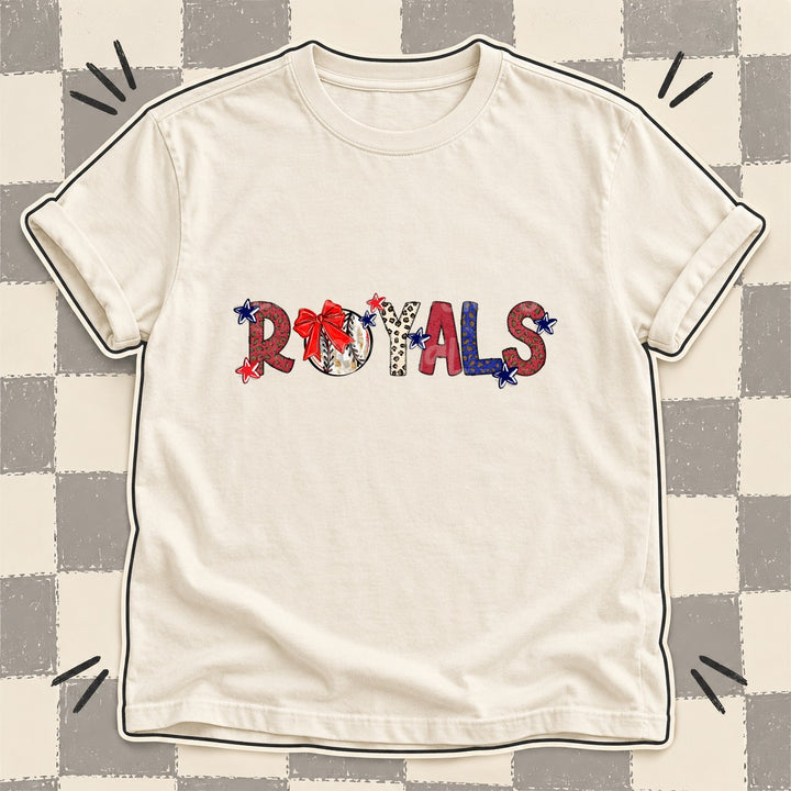 Royals Mixed Doodle Baseball Mascots – Leopard Red Navy DTF transfer mockup