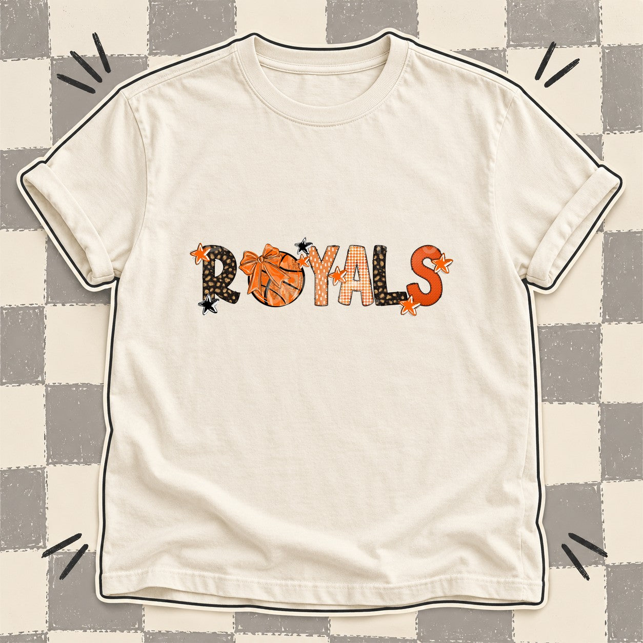 Mixed Doodle Basketball Mascots – Leopard Court Royals design