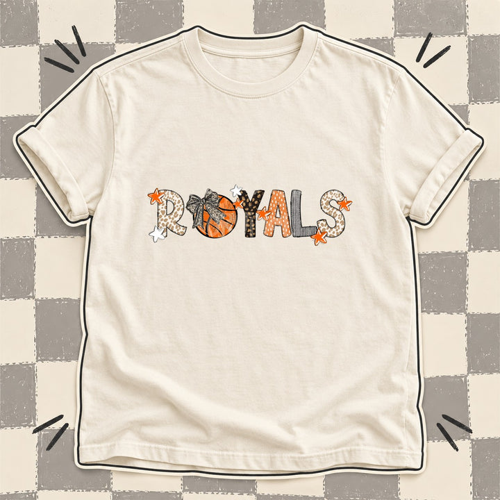 Royals Mixed Doodle Basketball Mascots – Orange and Brown DTF transfer mockup