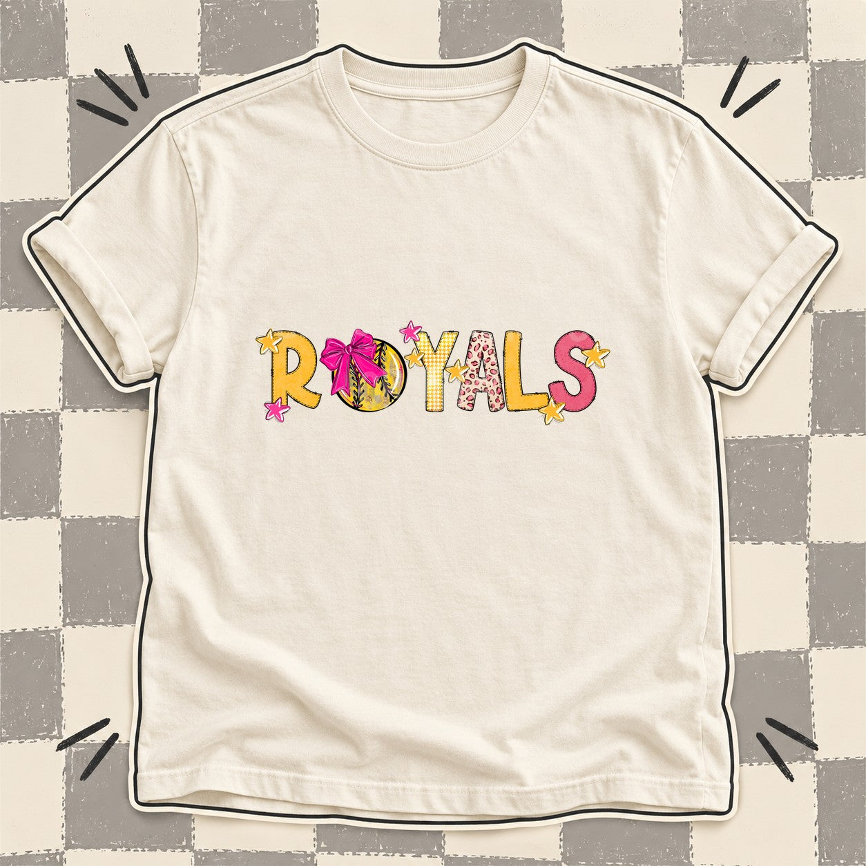 Mixed Doodle Softball Mascots – Stitched Softball Royals design