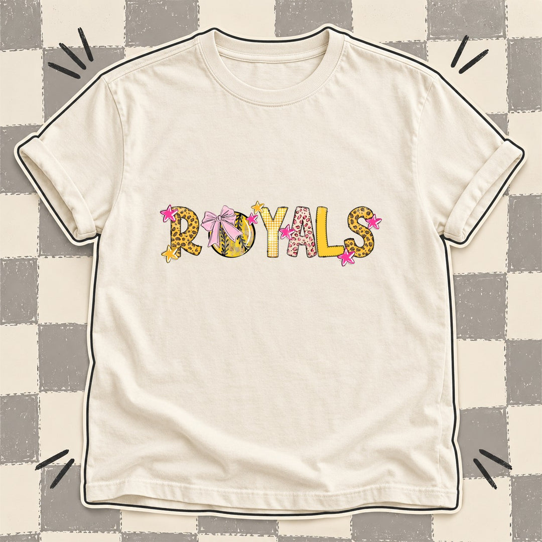 Royals Mixed Doodle Softball Mascots – Sunshine Leopard DTF transfer mockup