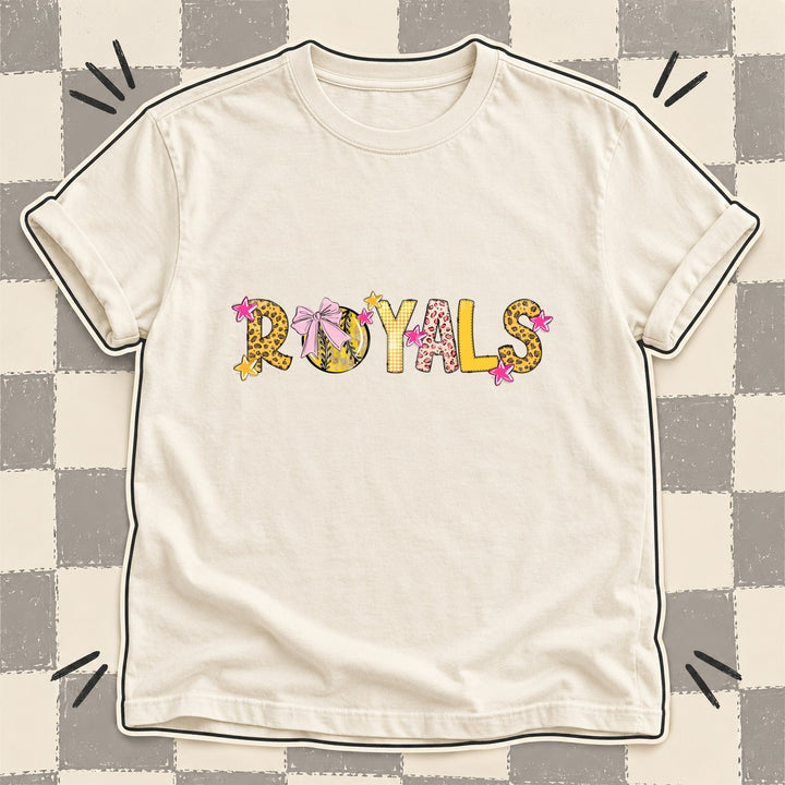 Royals Mixed Doodle Softball Mascots – Sunshine Leopard DTF transfer mockup