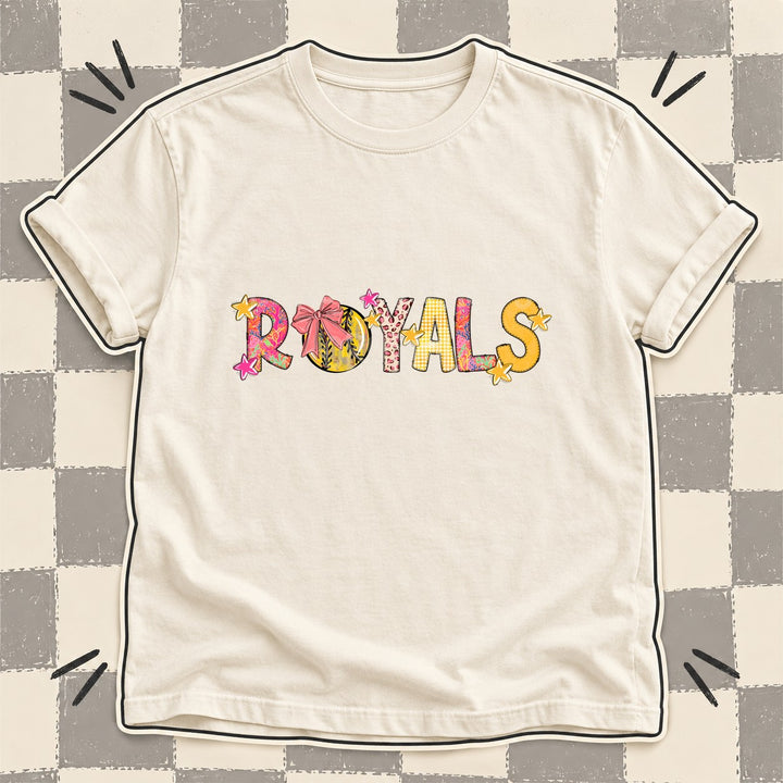 Royals Mixed Doodle Softball Mascots – Softball Brights DTF transfer mockup