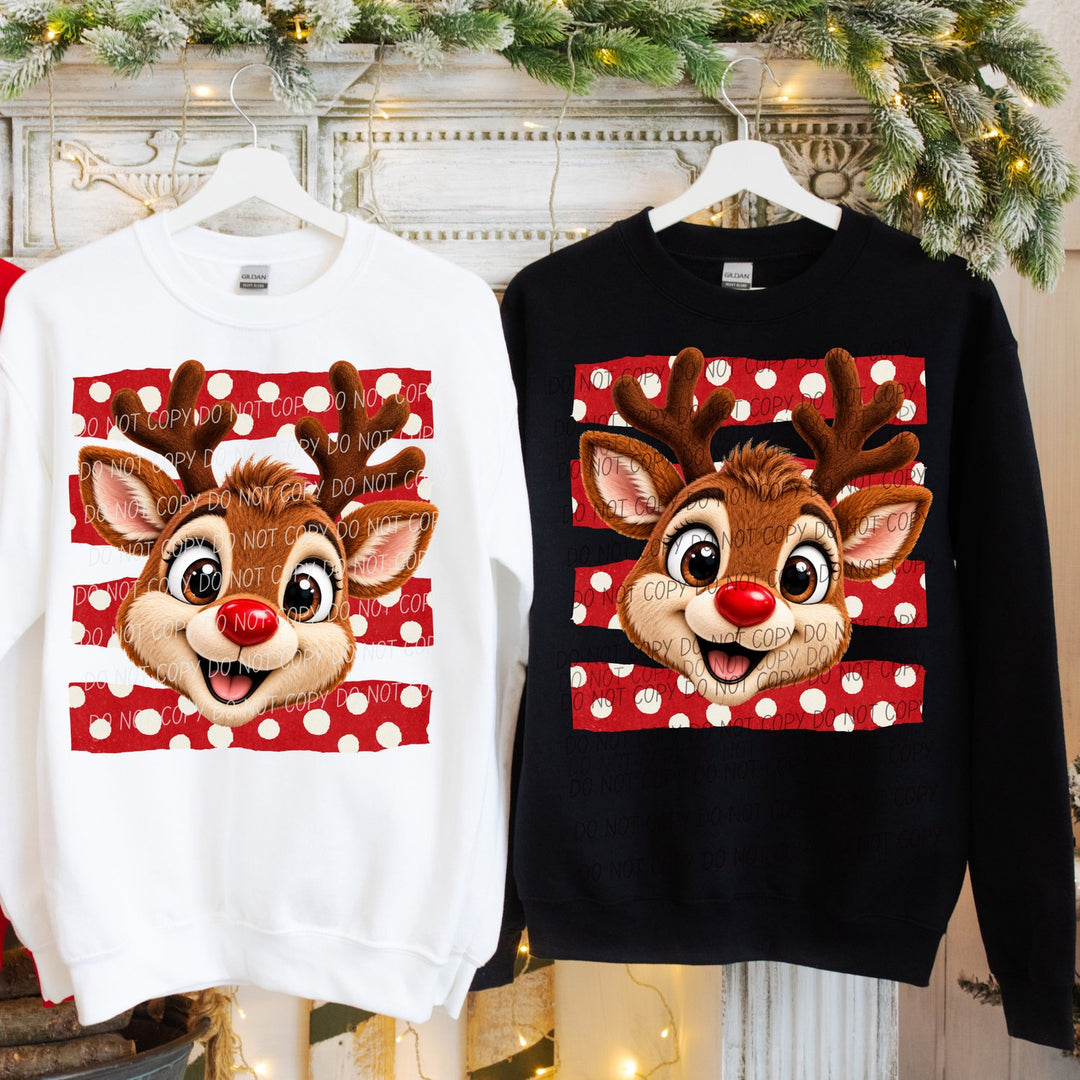 Rudolph Reindeer Spirit Mascots DTF transfer