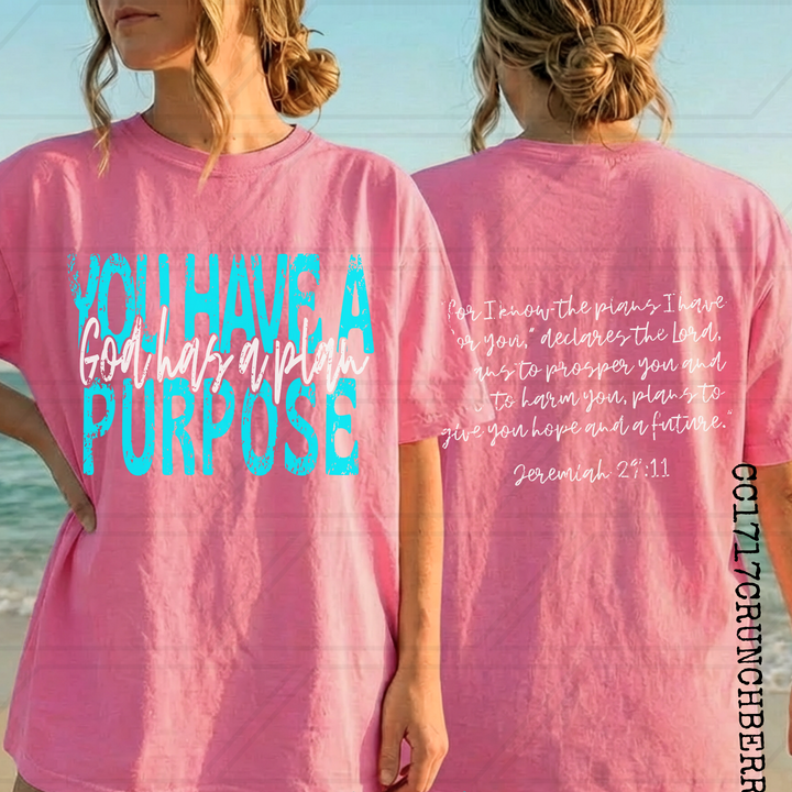 GOD HAS A PLAN YOU HAVE A PURPOSE BACK DISTRESSED