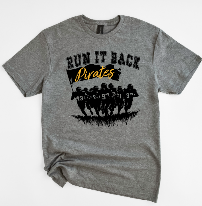 RUN IT BACK BLACK WITH PIRATES IN YELLOW GOLD