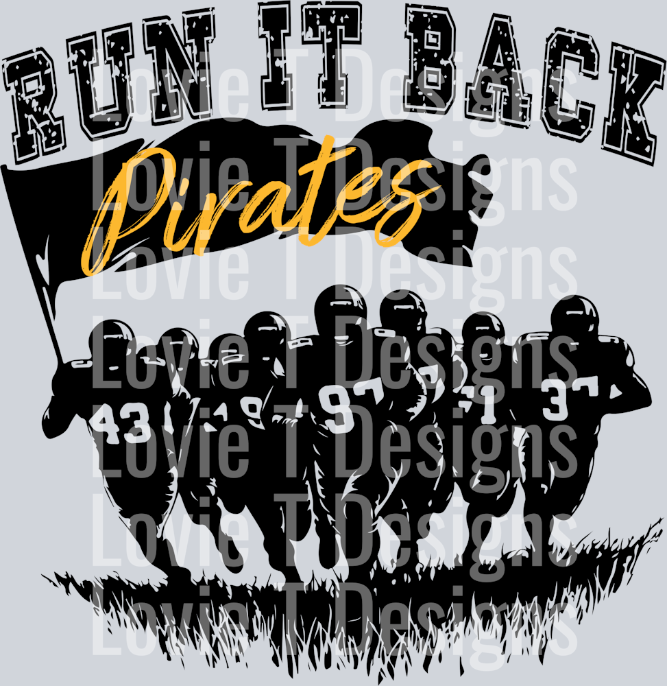 RUN IT BACK BLACK WITH PIRATES IN YELLOW GOLD