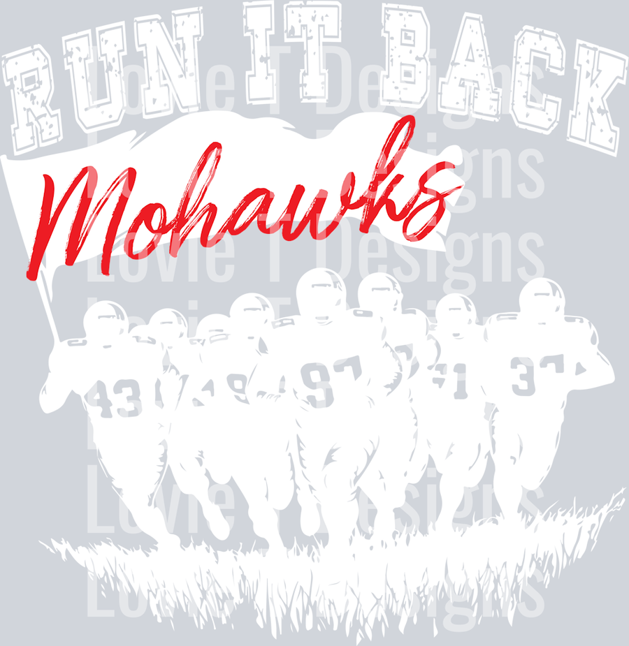 RUN IT BACK MOHAWKS WHITE AND RED