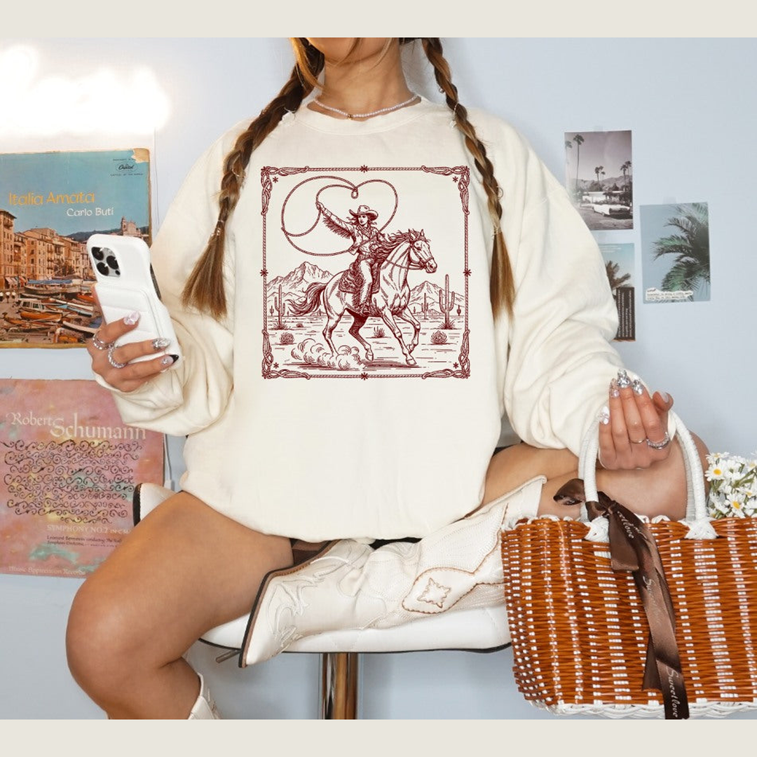 Rustic Cowgirl Heart Rope – DTF Transfer