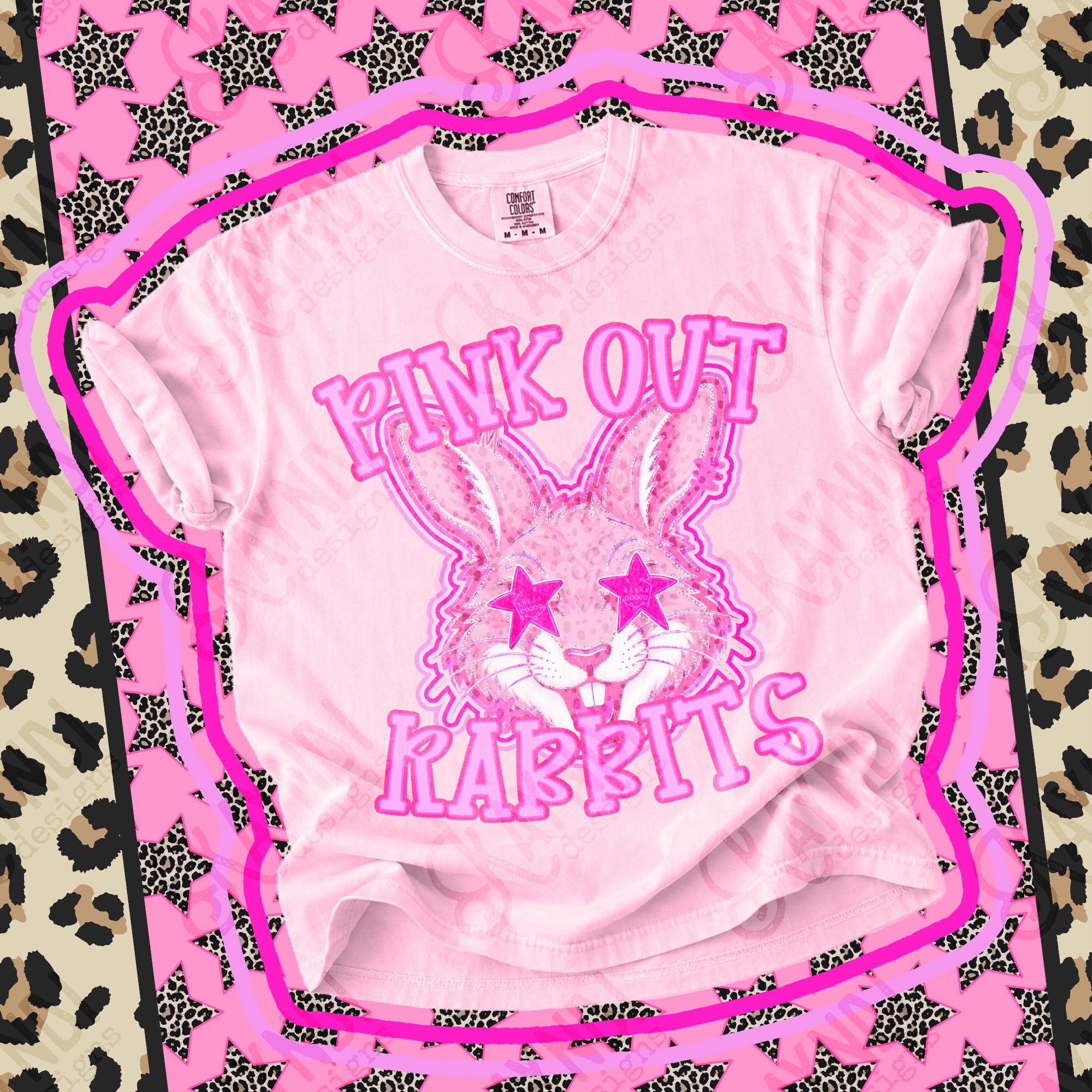 Pink Out Mascots Rabbits mockup