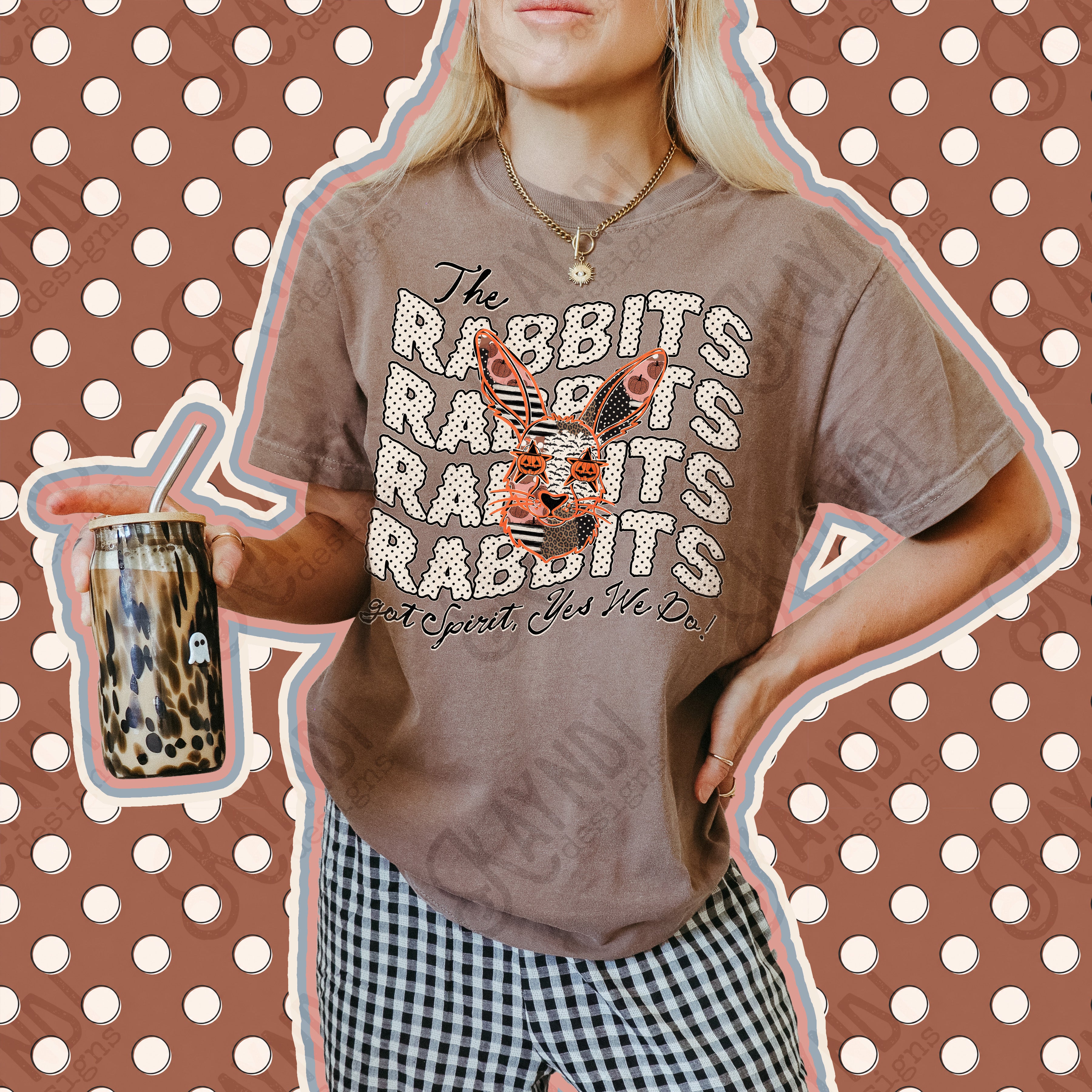 Patchwork Pumpkin Spirit Mascots Rabbits design