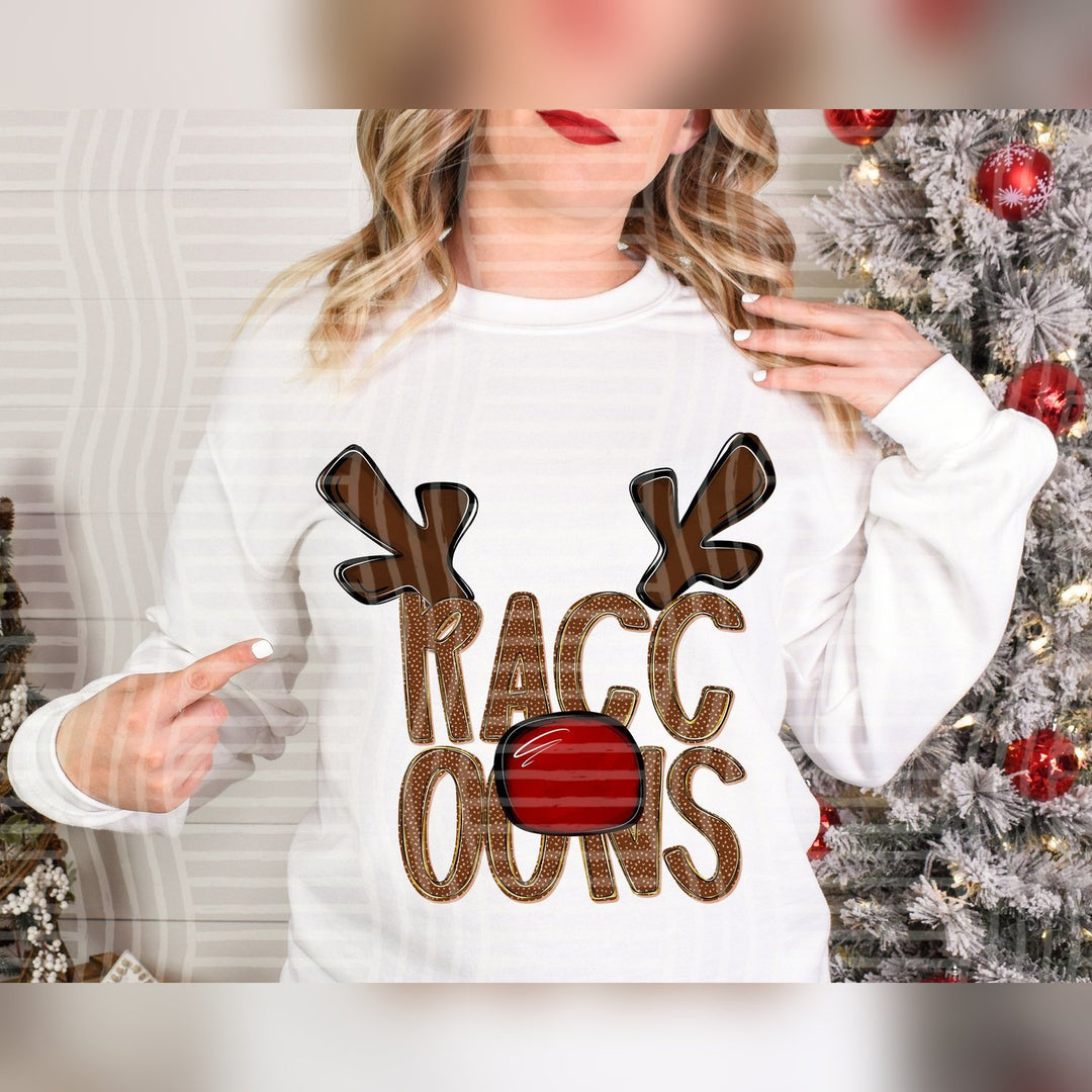 Raccoons Deer Antler Mascots DTF transfer