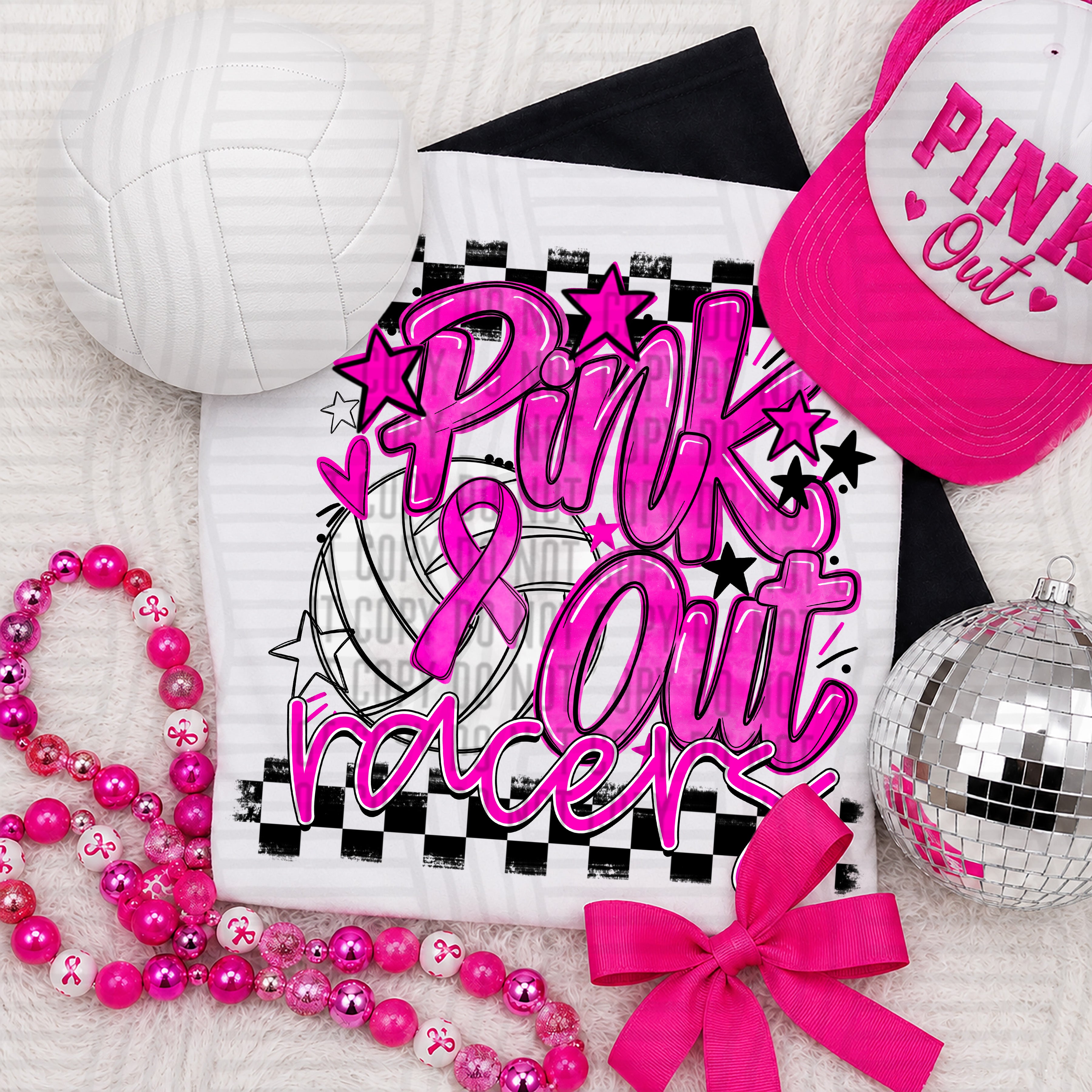 Pink Out Volleyball Racers design