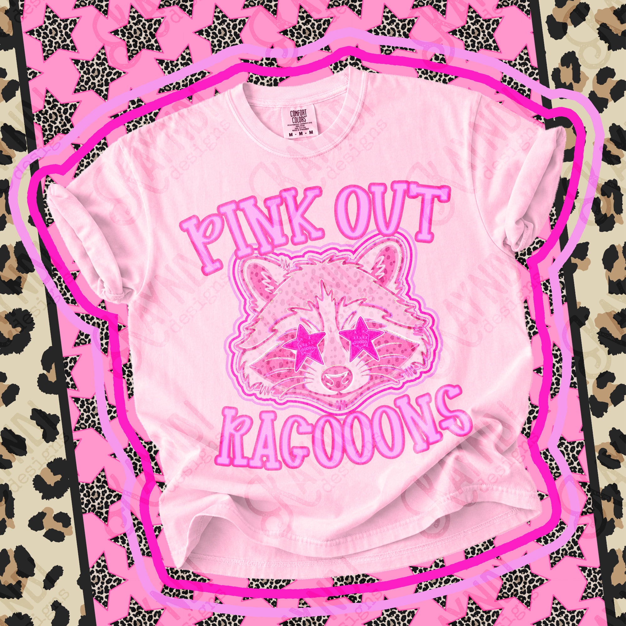 Pink Out Mascots Racooons mockup