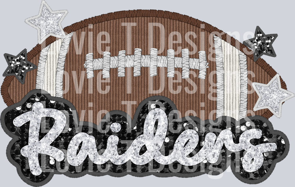 Raiders Football Faux Applique