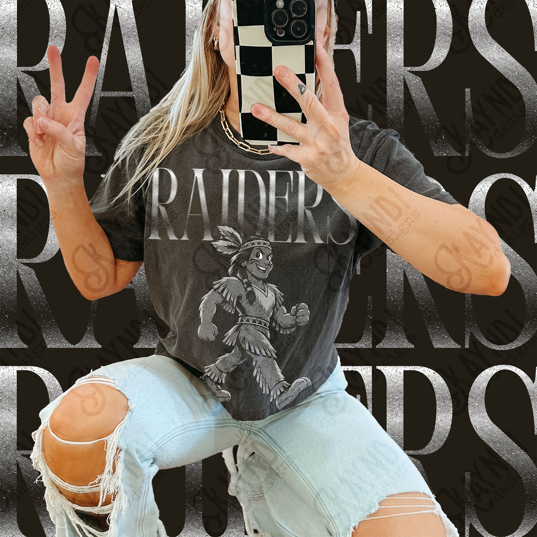 Halftone Mascots Raiders 2 DTF transfer mockup
