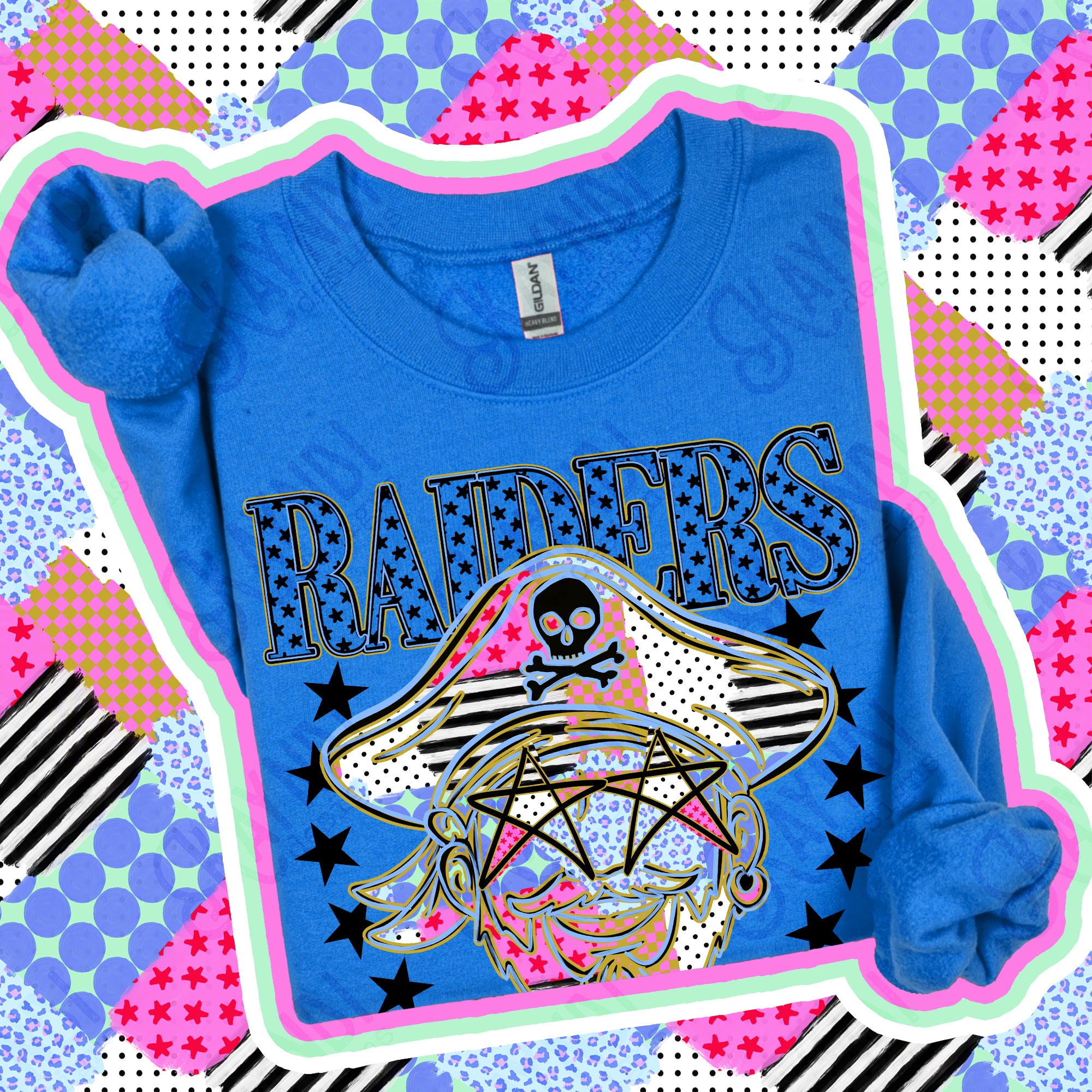 Patchwork Varsity Stars Mascots Raiders 3 design