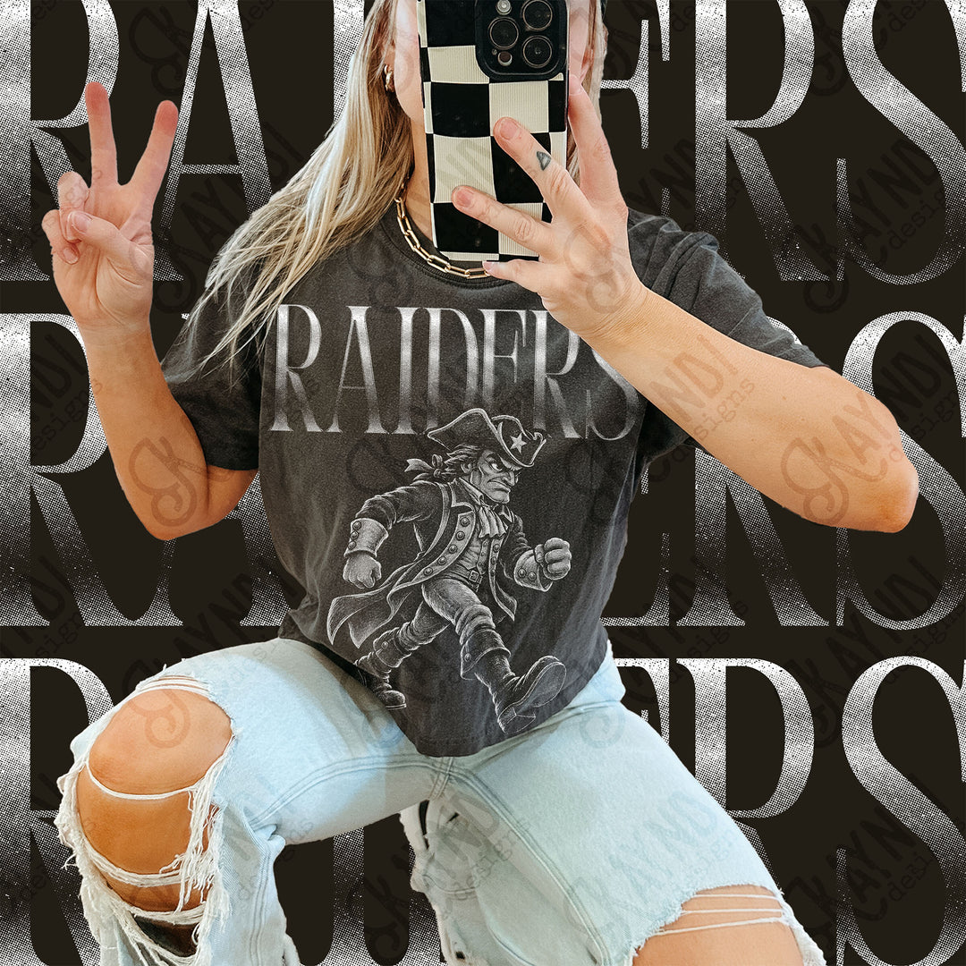 Halftone Mascots Raiders 4 DTF transfer mockup