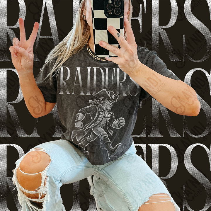 Halftone Mascots Raiders 4 DTF transfer mockup
