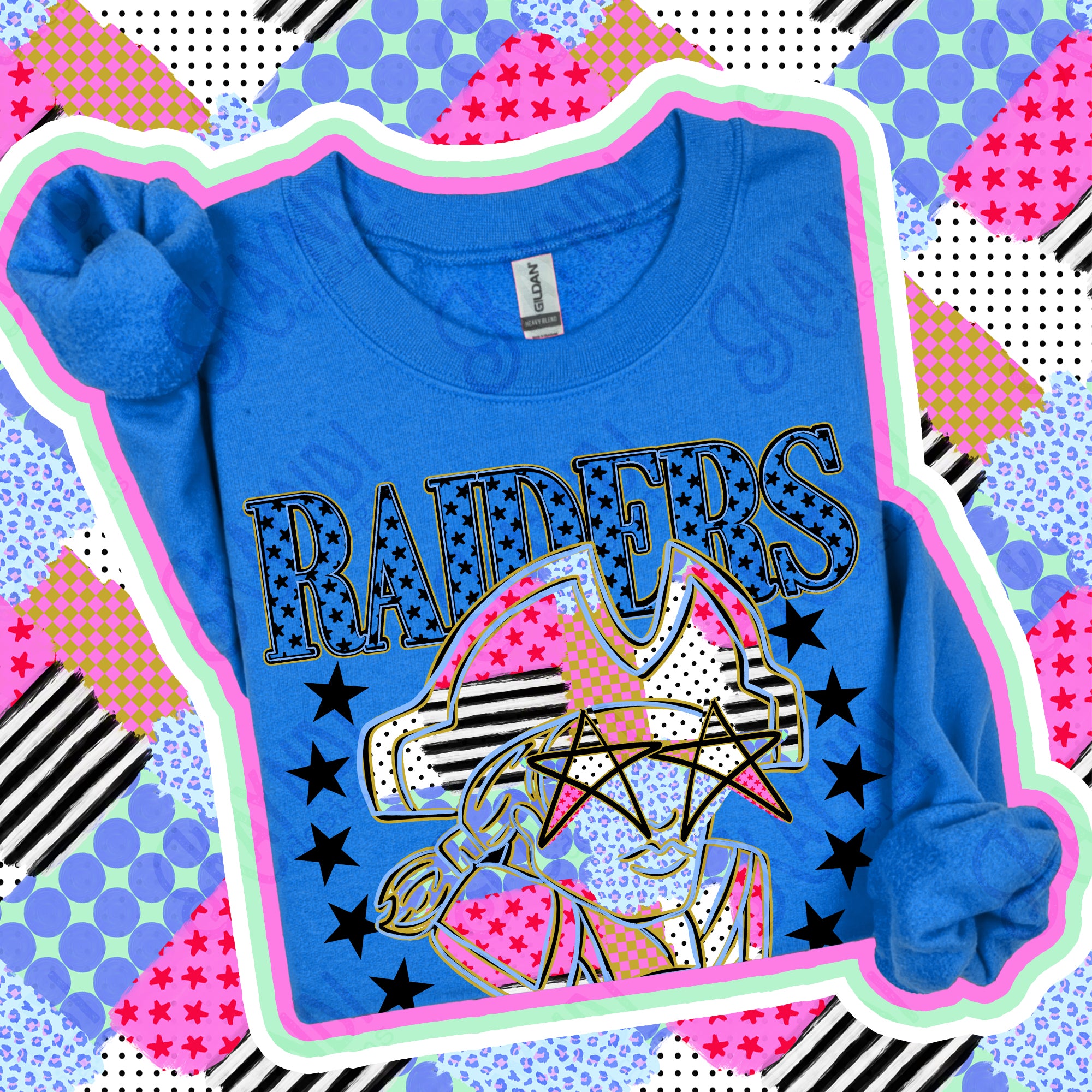 Patchwork Varsity Stars Mascots Raiders 4 design