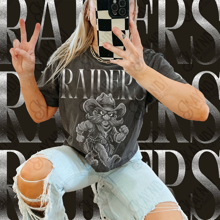 Halftone Mascots Raiders 6 DTF transfer mockup