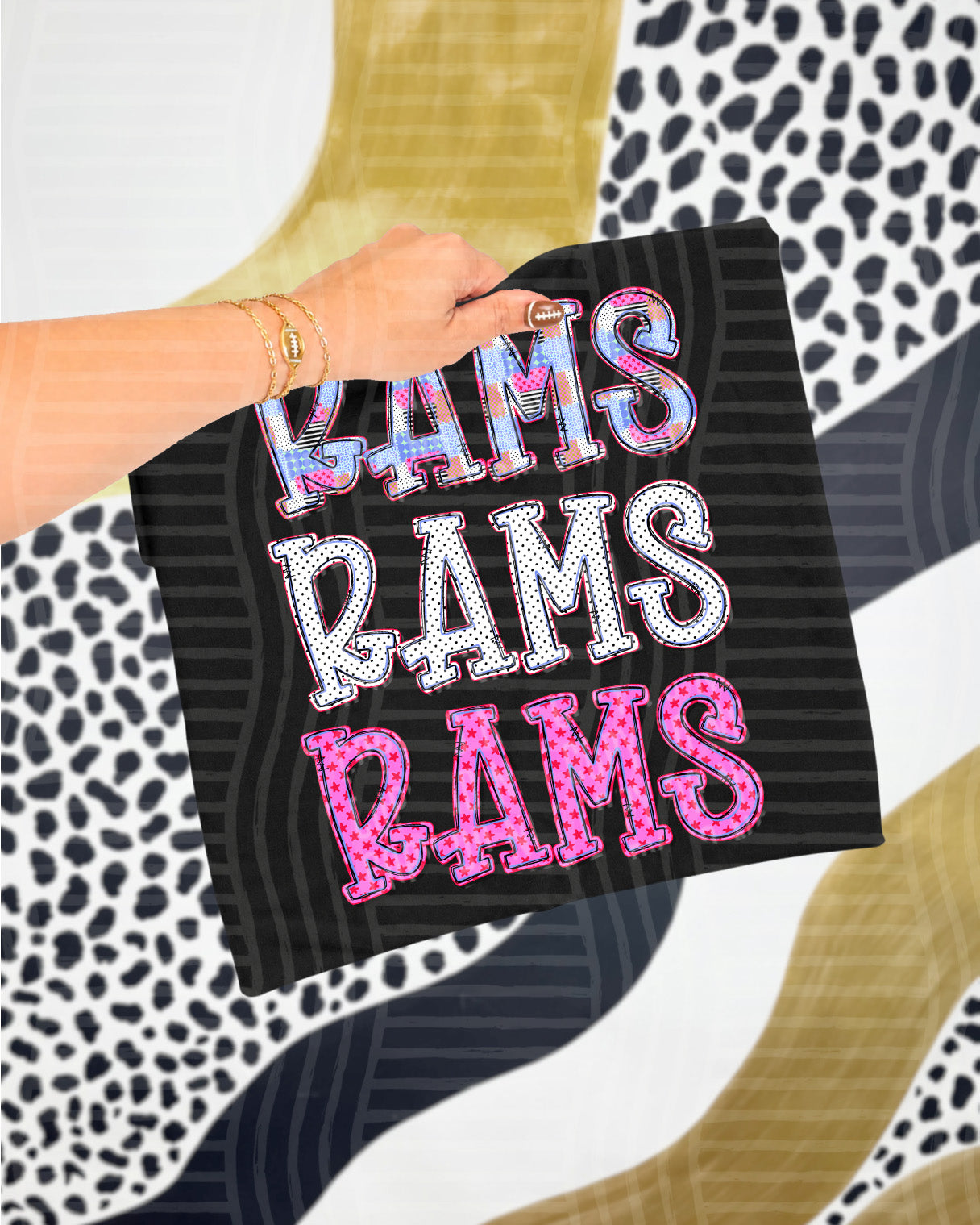Dolly Tri Stacked Mascots Rams design