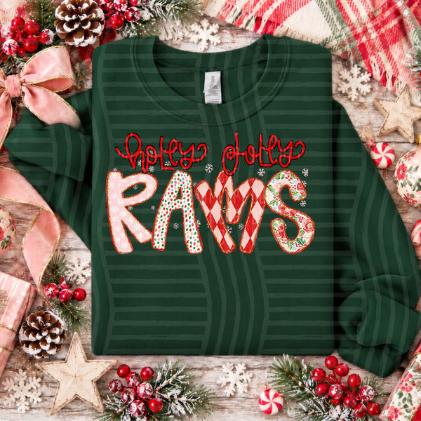 Holly Jolly Confetti Mascots Rams design
