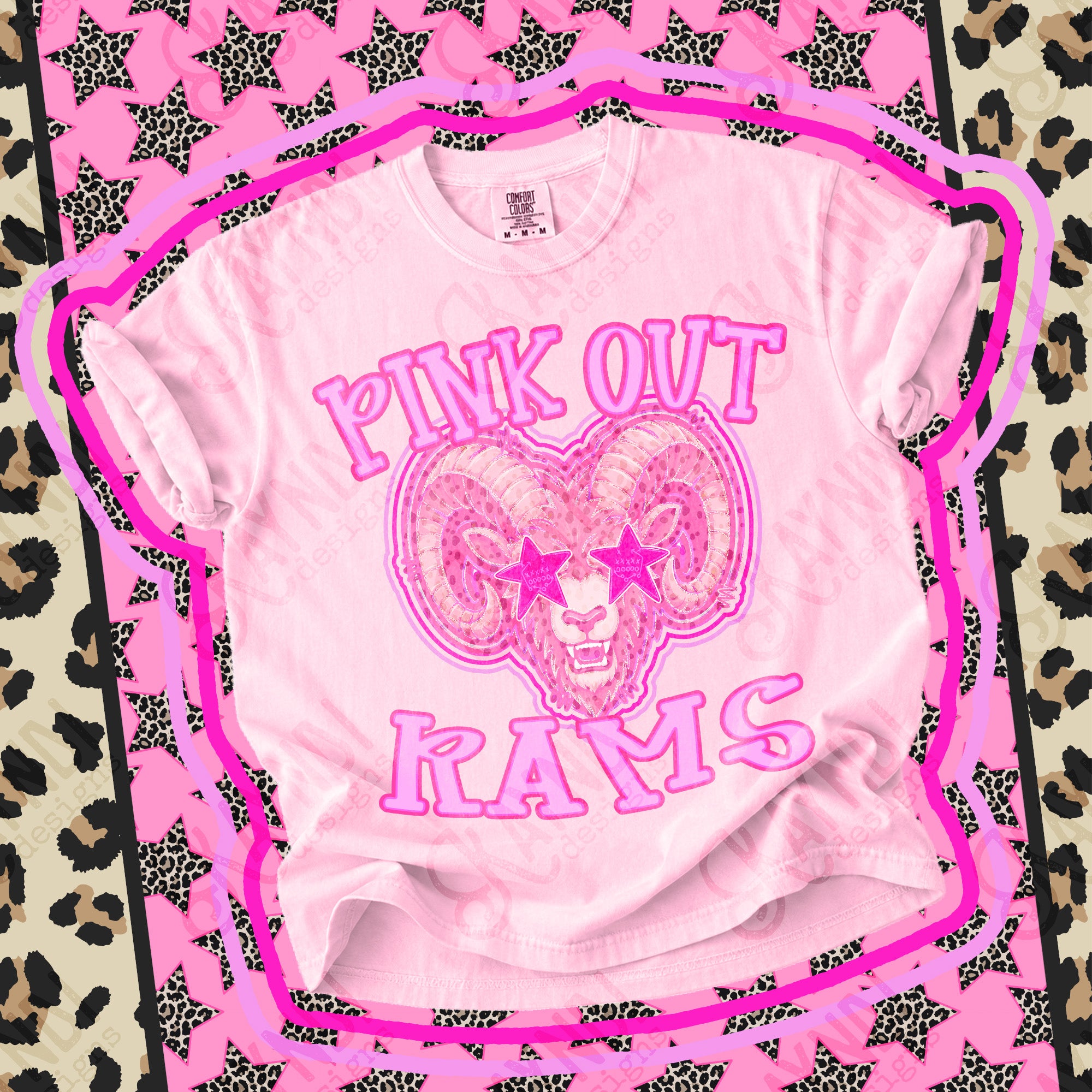 Pink Out Mascots Rams mockup
