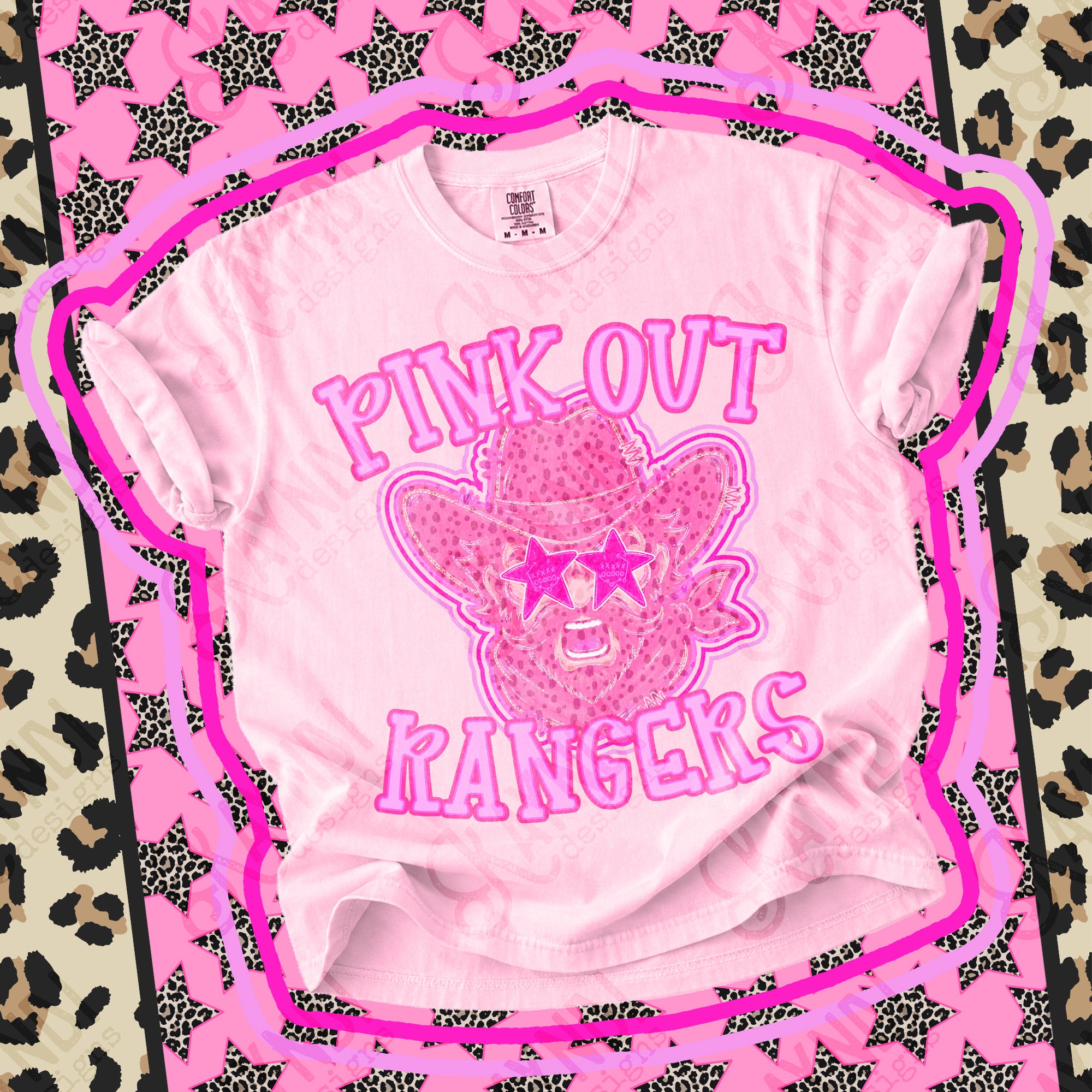 Pink Out Mascots Rangers mockup