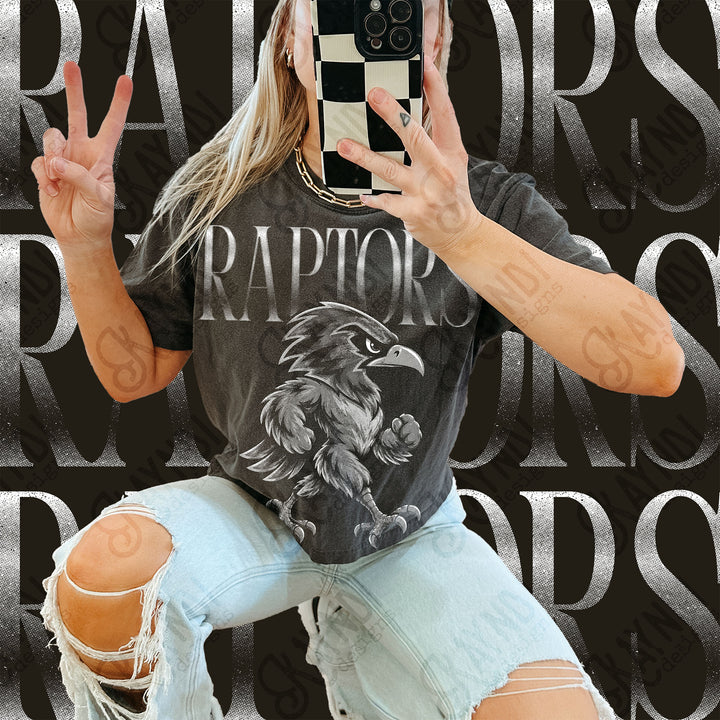 Halftone Mascots Raptors DTF transfer mockup
